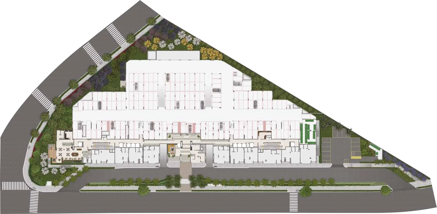 Implantação térreo do Azzure Resort Life Osasco
