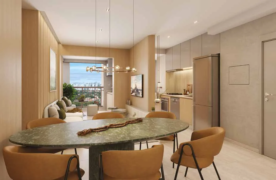 Living do apartamento de 72 m² no Azzure Osasco