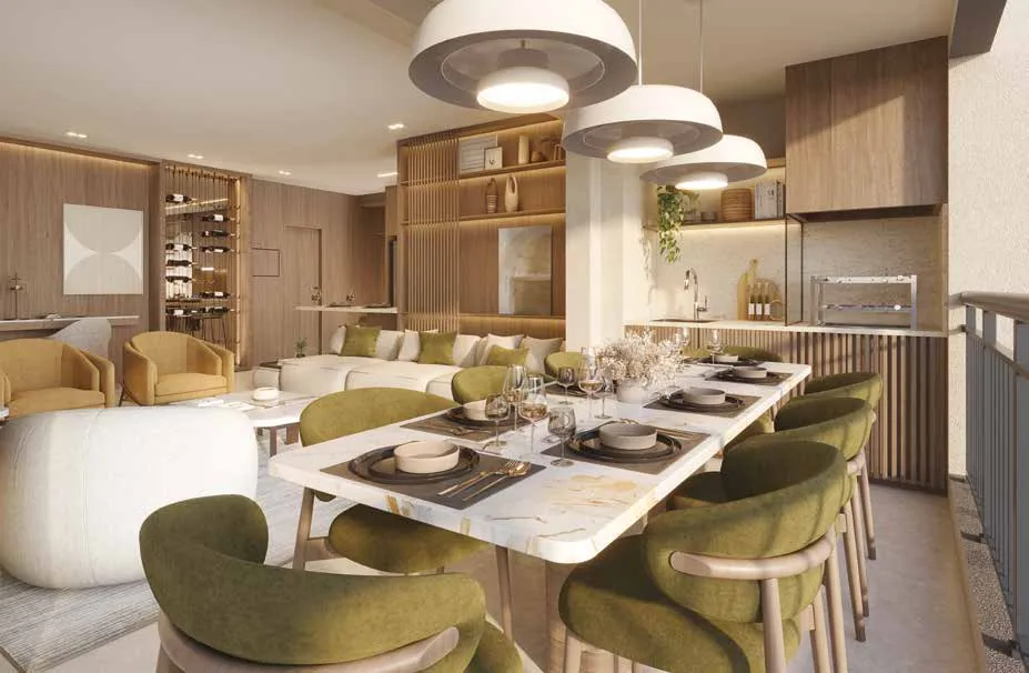 Living do apartamento de 120 m²